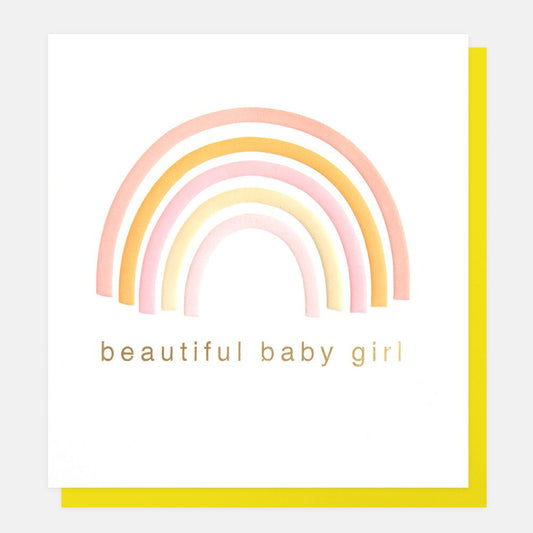 Beautiful Baby Girl Rainbow Greetings Card