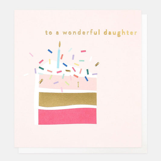 To a Wonderful Daughter Cake Greetings Card