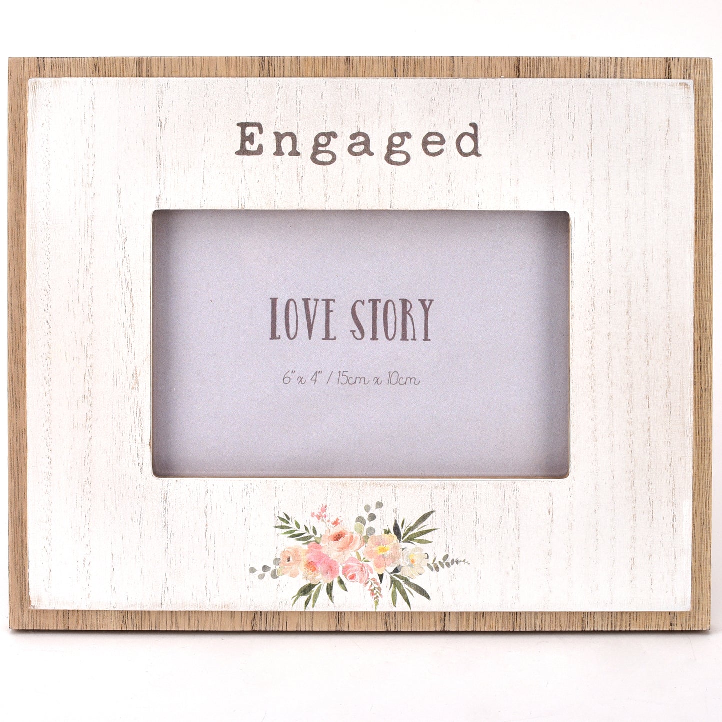 Love Story Engaged Wooden Photo Frame